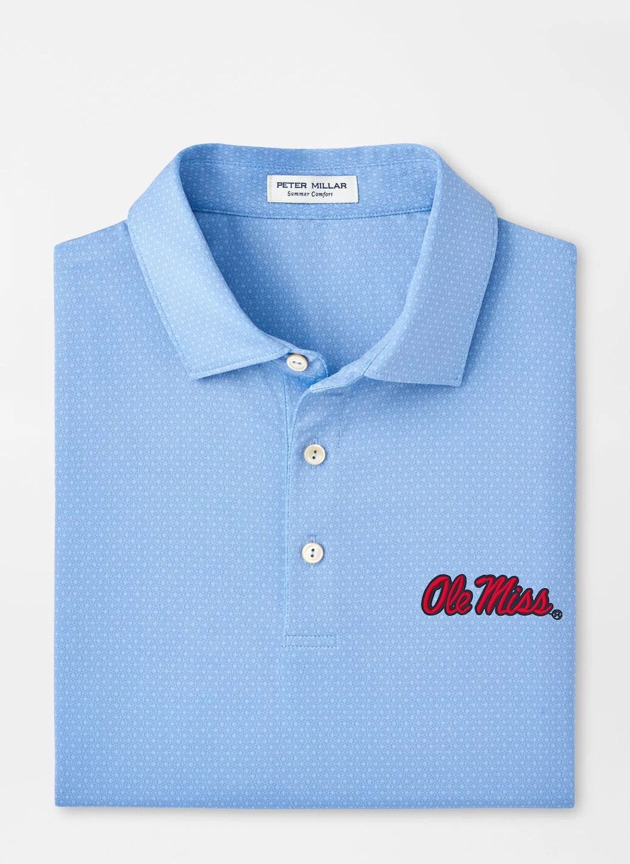 Peter Millar Ole Miss Tesseract Performance Jersey Polo - COTTAGE BLUE