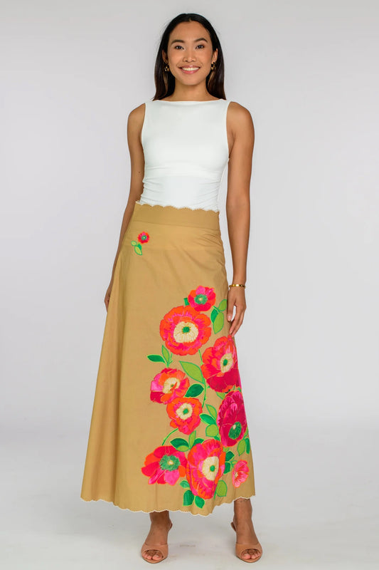 Elizabeth James Anita Skirt - POPPY PATCH ICED COFFEE