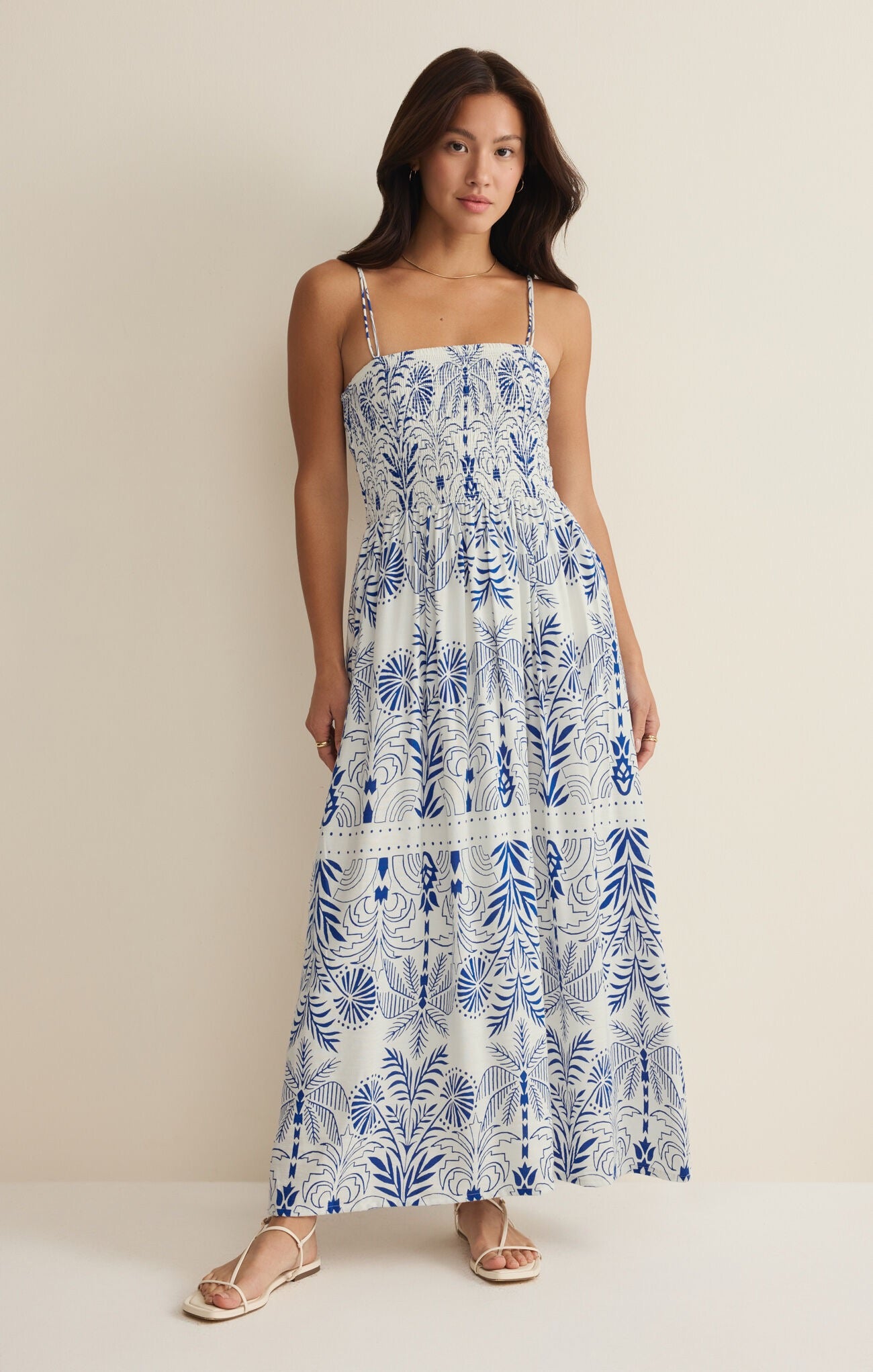Z Supply Nadine Palm Maxi Dress - NAUTICAL