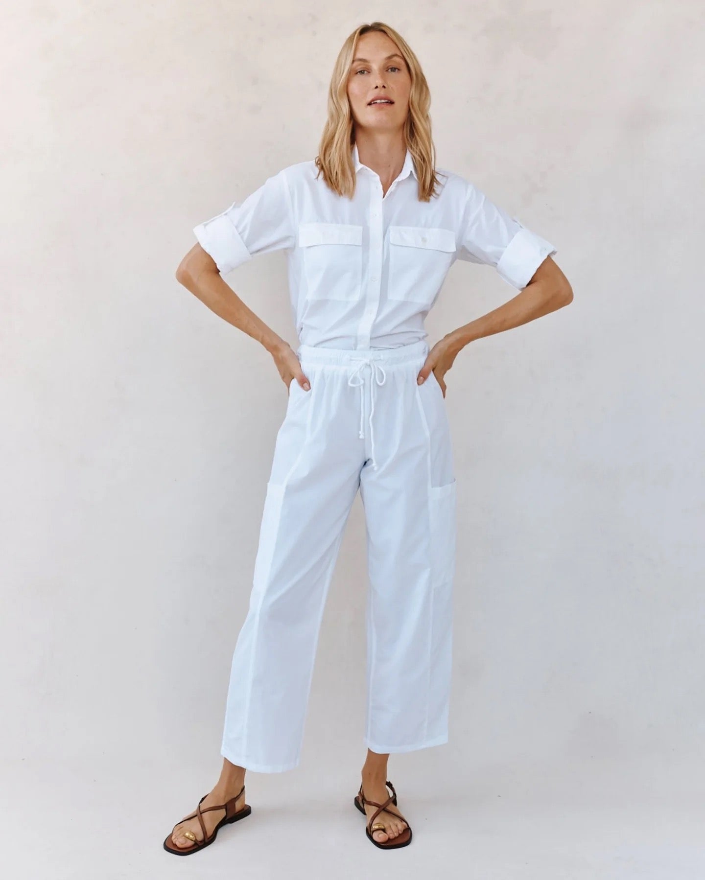 BDA Side Pocket Seamed Pant WHITE