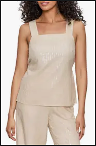 Sanctuary Desert Tank - SAND SEQUIN STRIPE