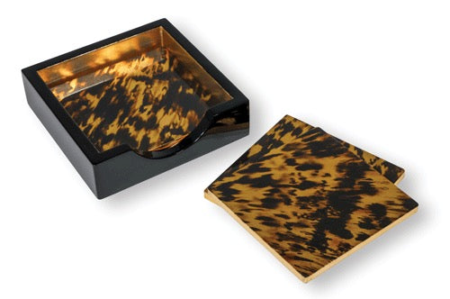 CAS Tortoiseshell Lacquer Coasters Set of 4
