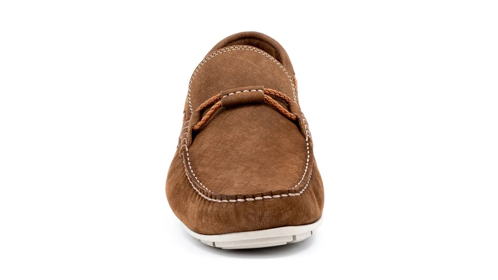MD Water Repellent Nubuck Leather Bermuda Braided Bit - BARK