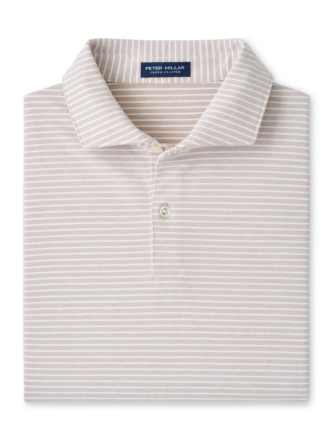 Peter Millar Albatross Stripe Cotton-Blend Pique Polo - SUMMER DUNES