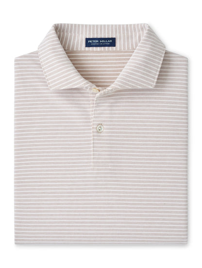 Peter Millar Albatross Stripe Cotton-Blend Pique Polo - SUMMER DUNES