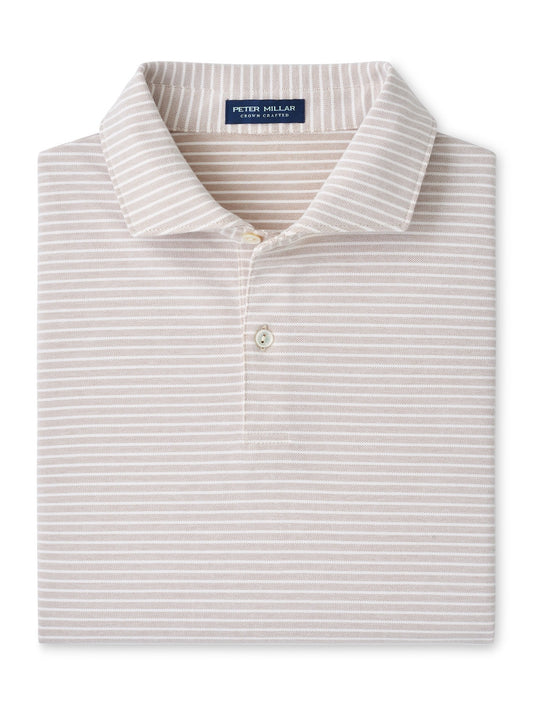 Peter Millar Albatross Stripe Cotton-Blend Pique Polo - SUMMER DUNES
