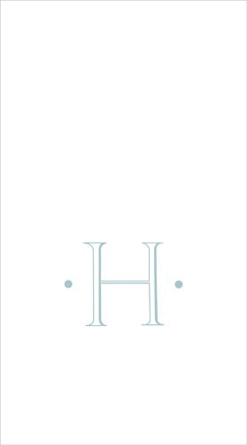 Caspari Antique Initial Boxed Linen Guest Towel ROBIN'S EGG - H