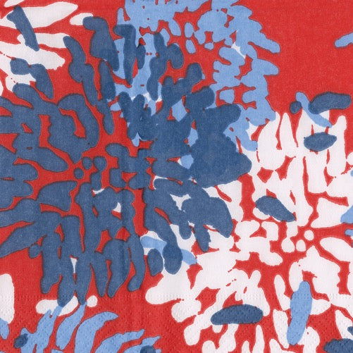 CAS Chrysanthemum Cocktail Napkin RWB
