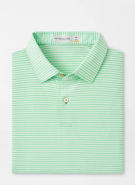 Peter Millar Featherweight Payne Stripe Polo SUMMER MEADOW