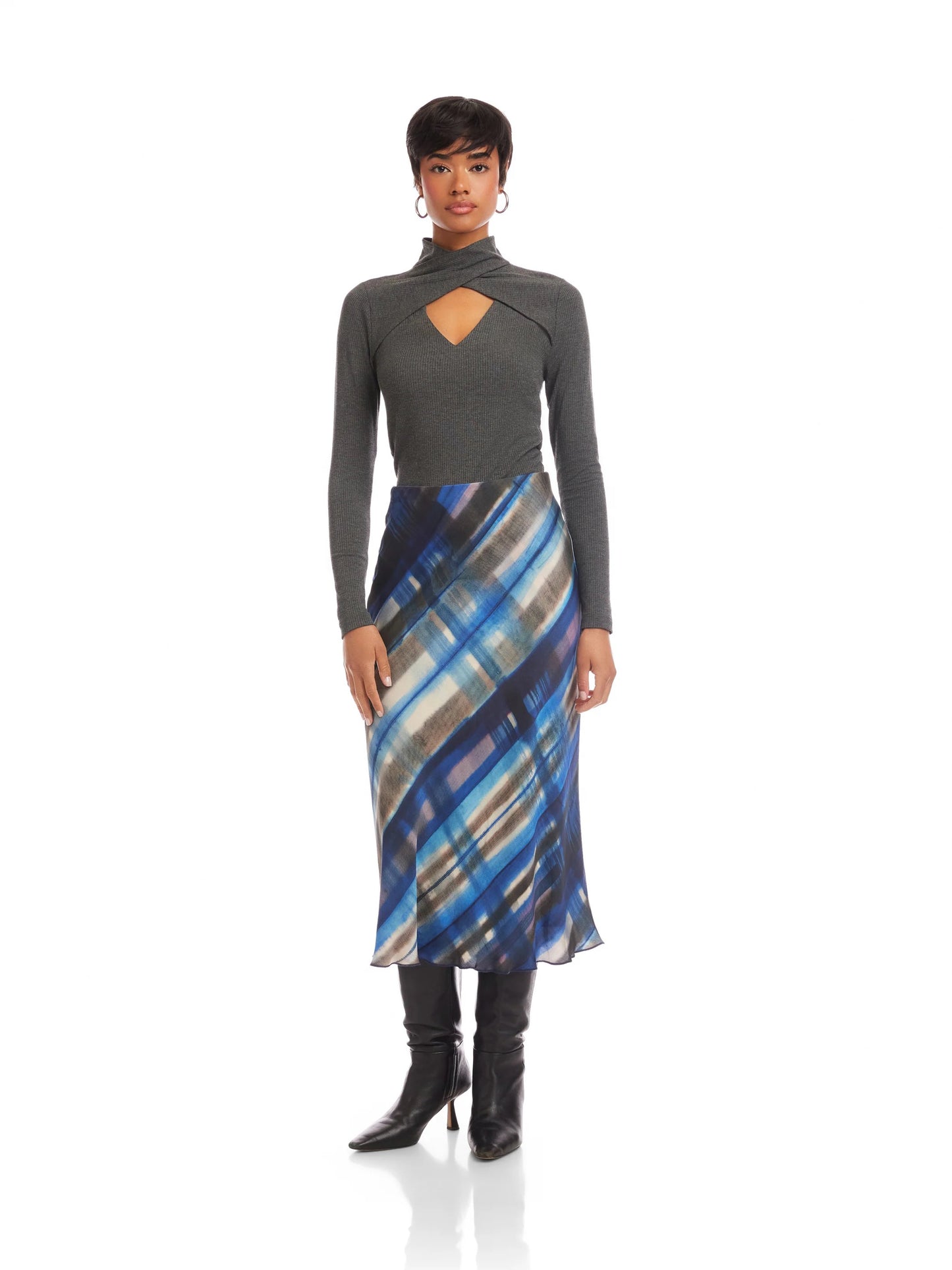 Fifteen Twenty Mia Bias Midi Skirt - PRINT