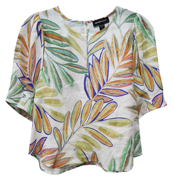 Fifteen Twenty Puff Sleeve Blouse BOTANICAL PALM