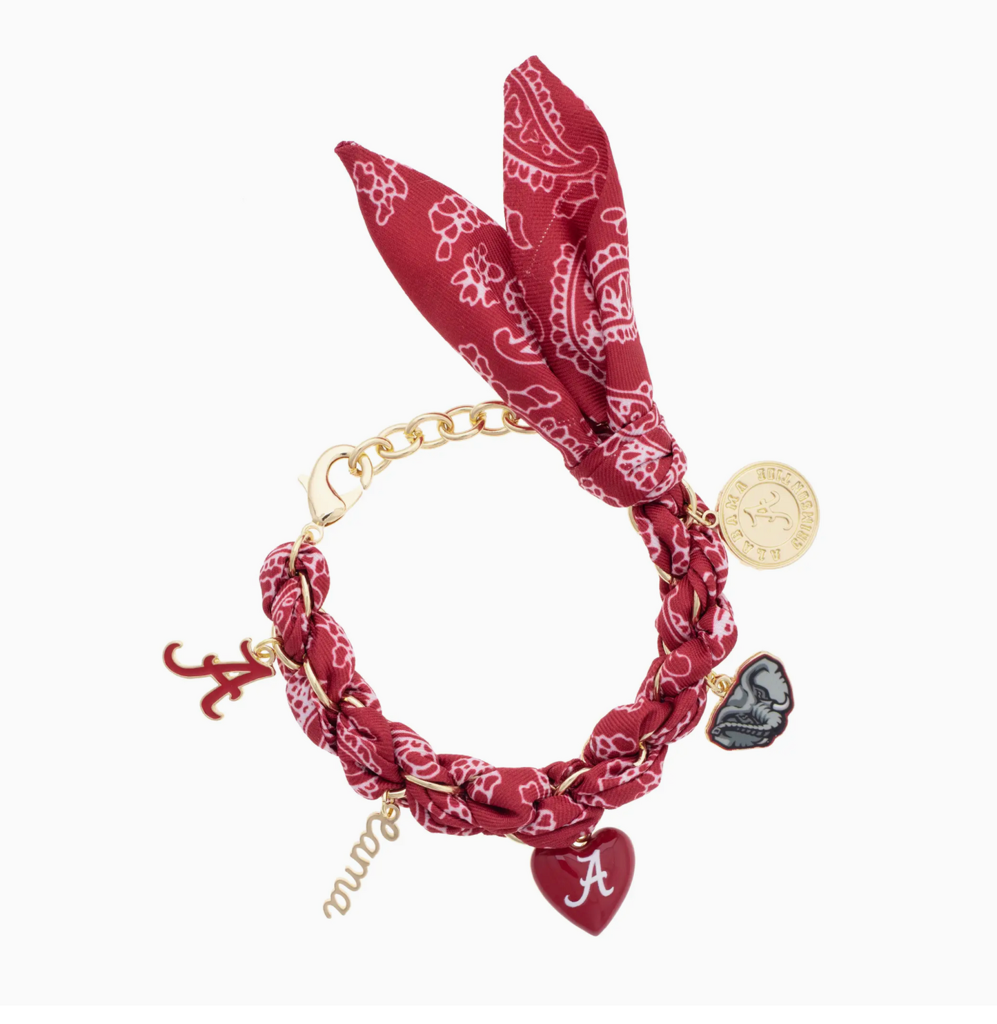 CS Alabama Crimson Tide Bandana Charm Bracelet