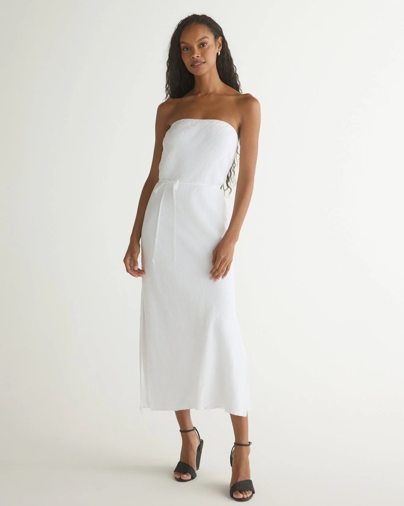 BDA Strapless Bias Maxi Dress WHITE