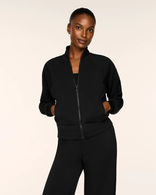 SPANX AirEssentials Pintuck Track Jacket - VERY BLACK