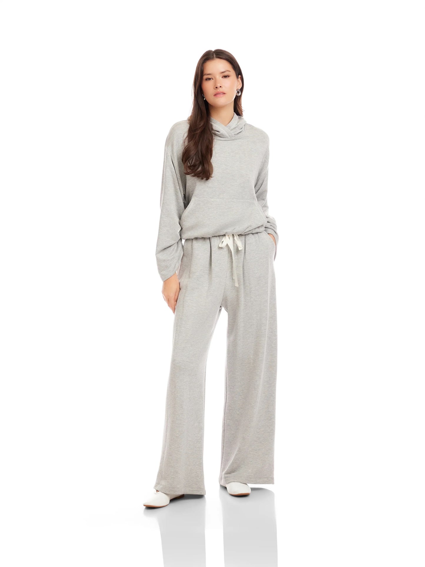 FT Lani Wide Leg Pants LIGHT HEATHER GREY
