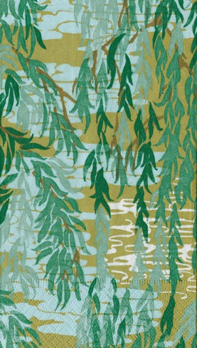 Caspari Willows Guest Towel - GREEN