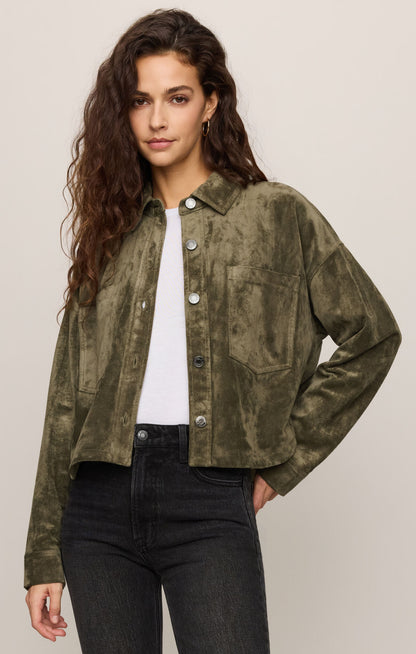 Z Supply All Day Cropped Suede Jacket MONSTERA