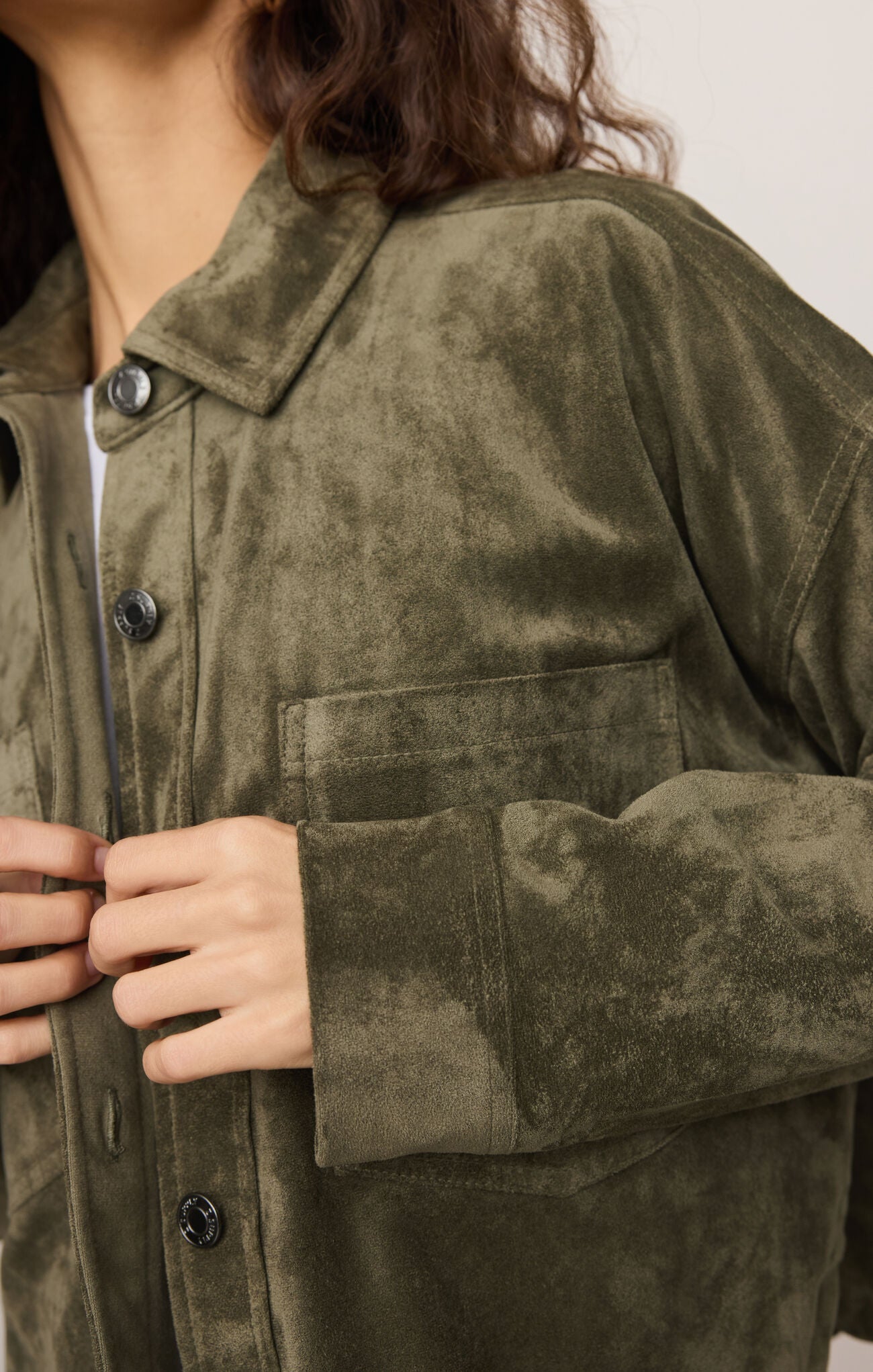 Z Supply All Day Cropped Suede Jacket MONSTERA