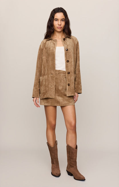 Z Supply Perri Suede Mini Skirt - LIGHT SAND