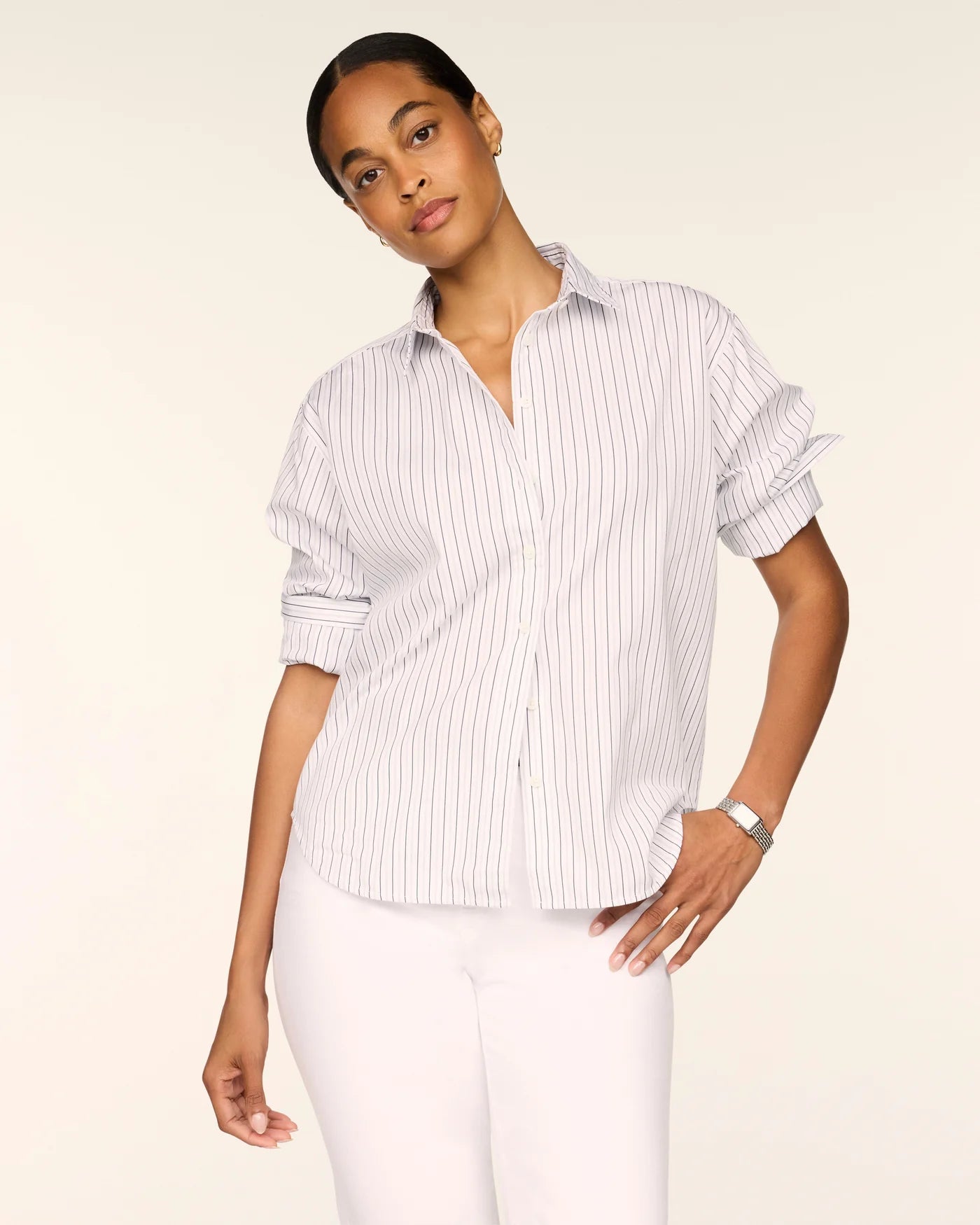 SP Poplin Oversized Button-Up Shirt DUSK/DAYDREAM/CLASSIC WHITE STRIPE