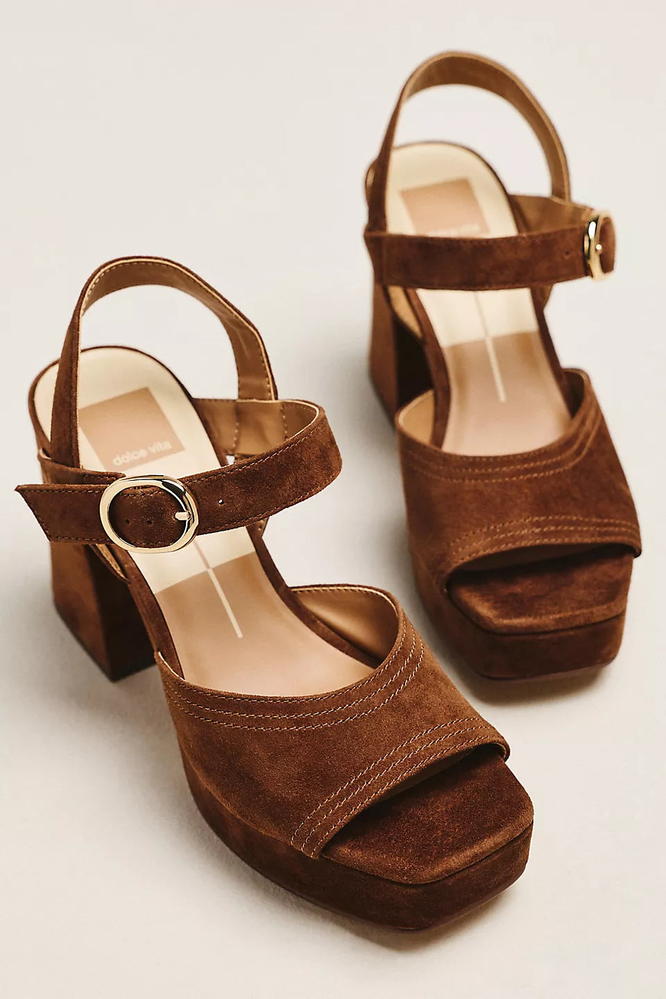 Dolce Vita Fatima Platform Heels - COCOA SUEDE