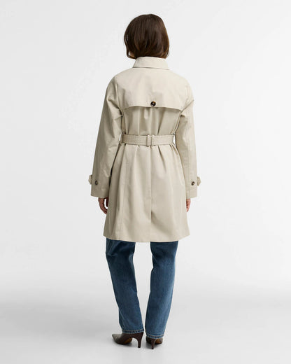 Barbour Short Greta Trench Coat - MIST/BIRCHWOOD