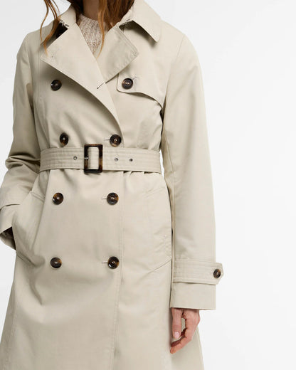 Barbour Short Greta Trench Coat - MIST/BIRCHWOOD