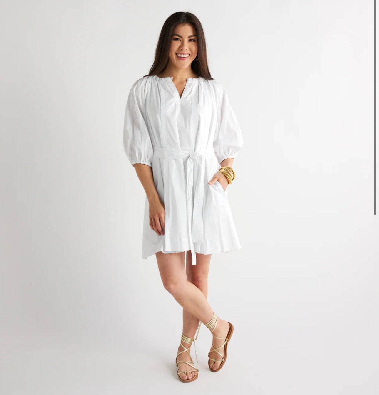 Caryn Lawn Blake Dress WHITE