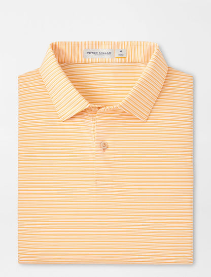 Peter Millar Featherweight Payne Stripe Polo ORANGE NECTAR