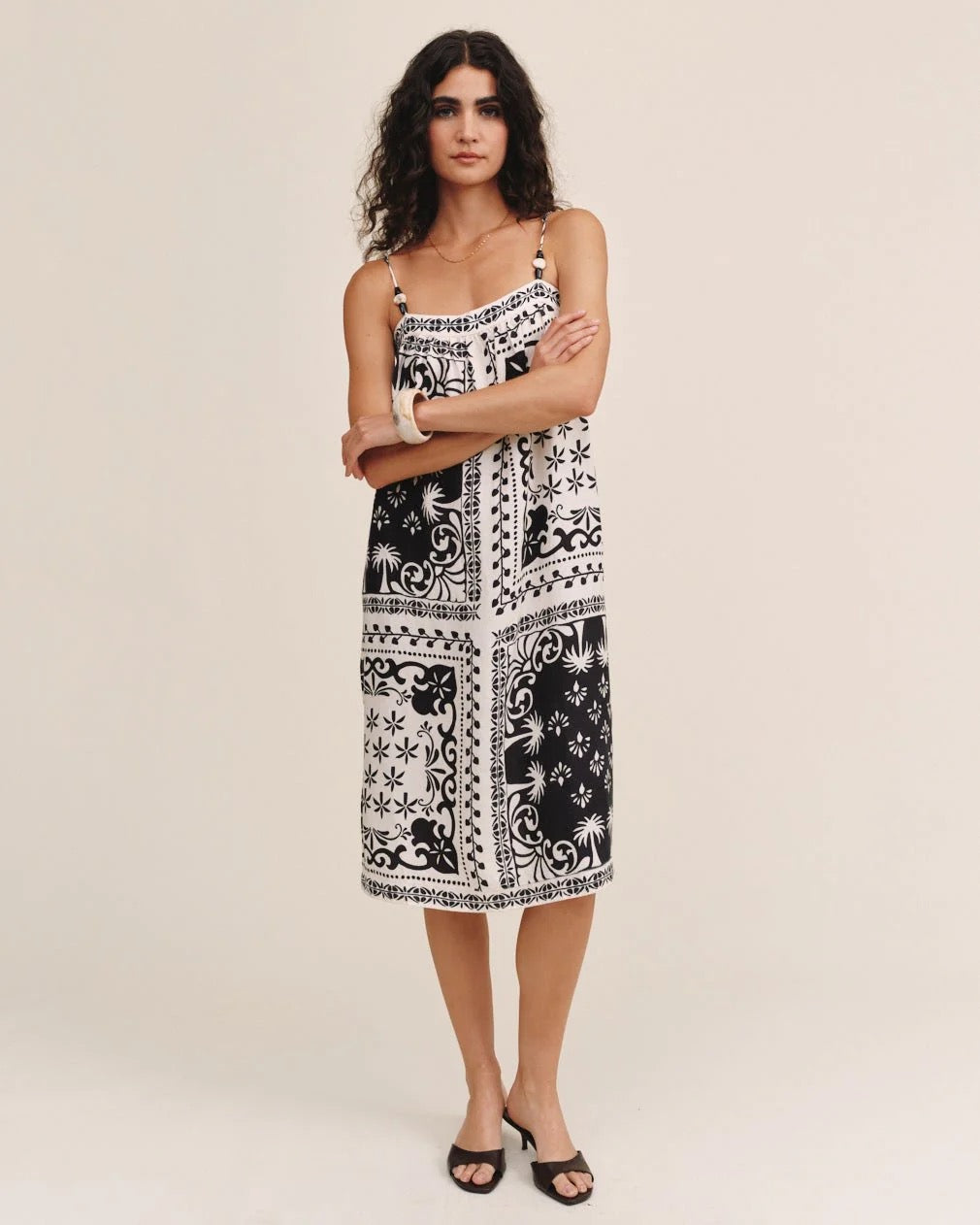 BDA Spaghetti Strap Midi Dress TROPICAL BANDANA PRINT