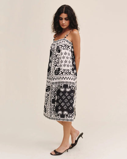 BDA Spaghetti Strap Midi Dress TROPICAL BANDANA PRINT