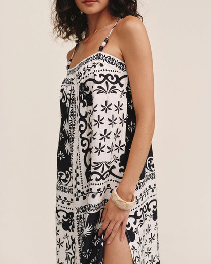 BDA Spaghetti Strap Midi Dress TROPICAL BANDANA PRINT