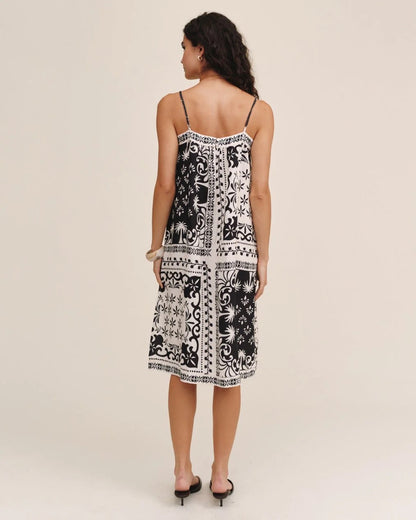 BDA Spaghetti Strap Midi Dress TROPICAL BANDANA PRINT
