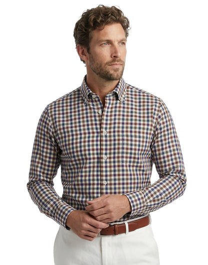 Scott Barber Essex Twill Multi Check - HEATHER
