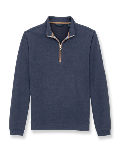 Scott Barber Stretch Heather Fleece Pullover - NAVY