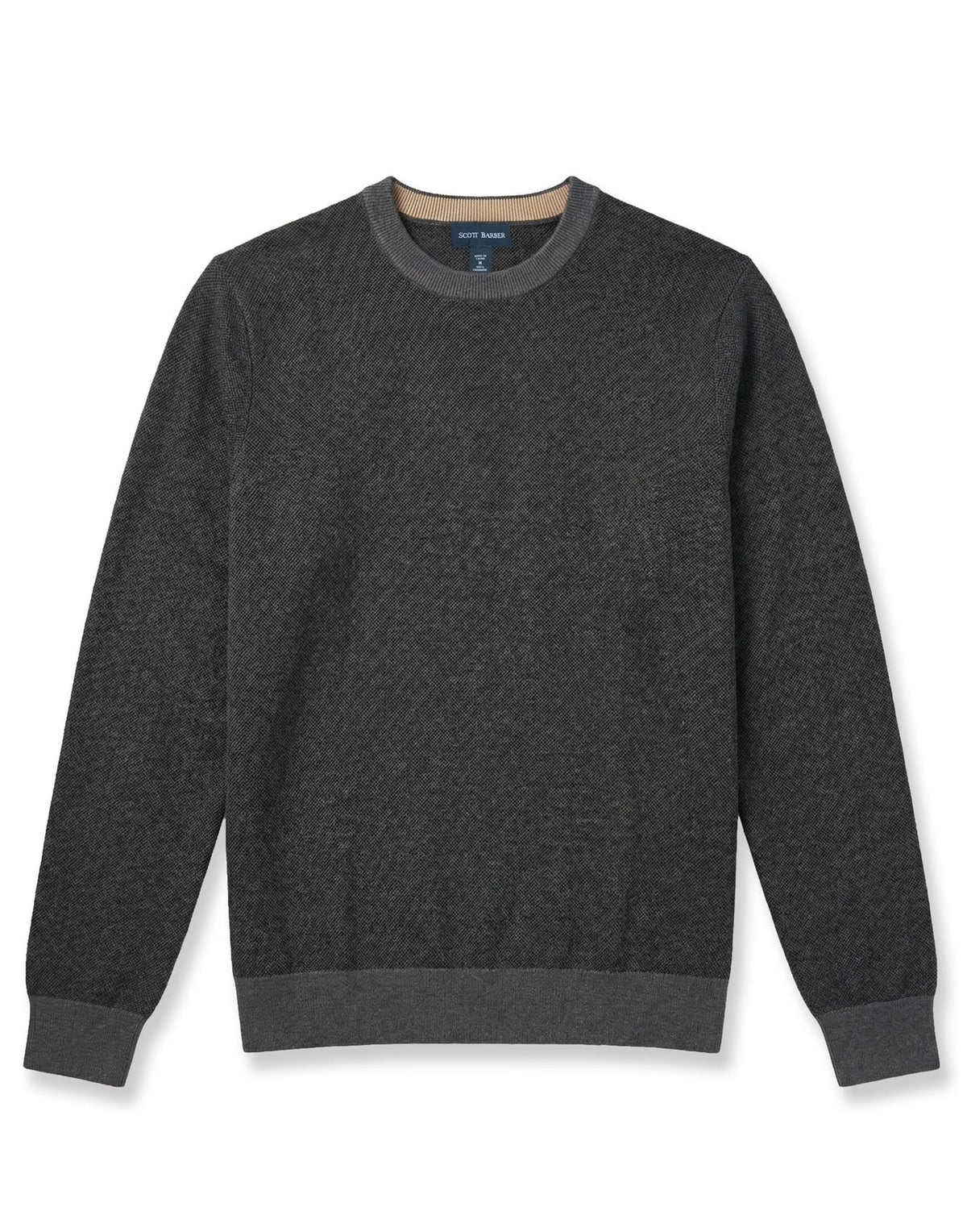 Scott Barber 12gg Merino Crew - CHARCOAL
