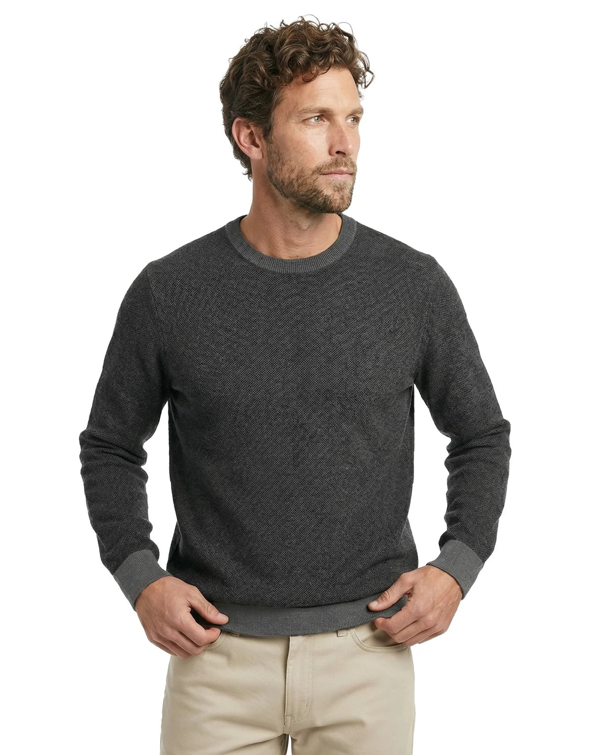 Scott Barber 12gg Merino Crew - CHARCOAL