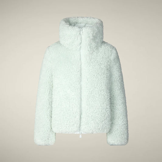 SAVE THE DUCK Kennie Faux Fur Jacket - GLACIER BLUE