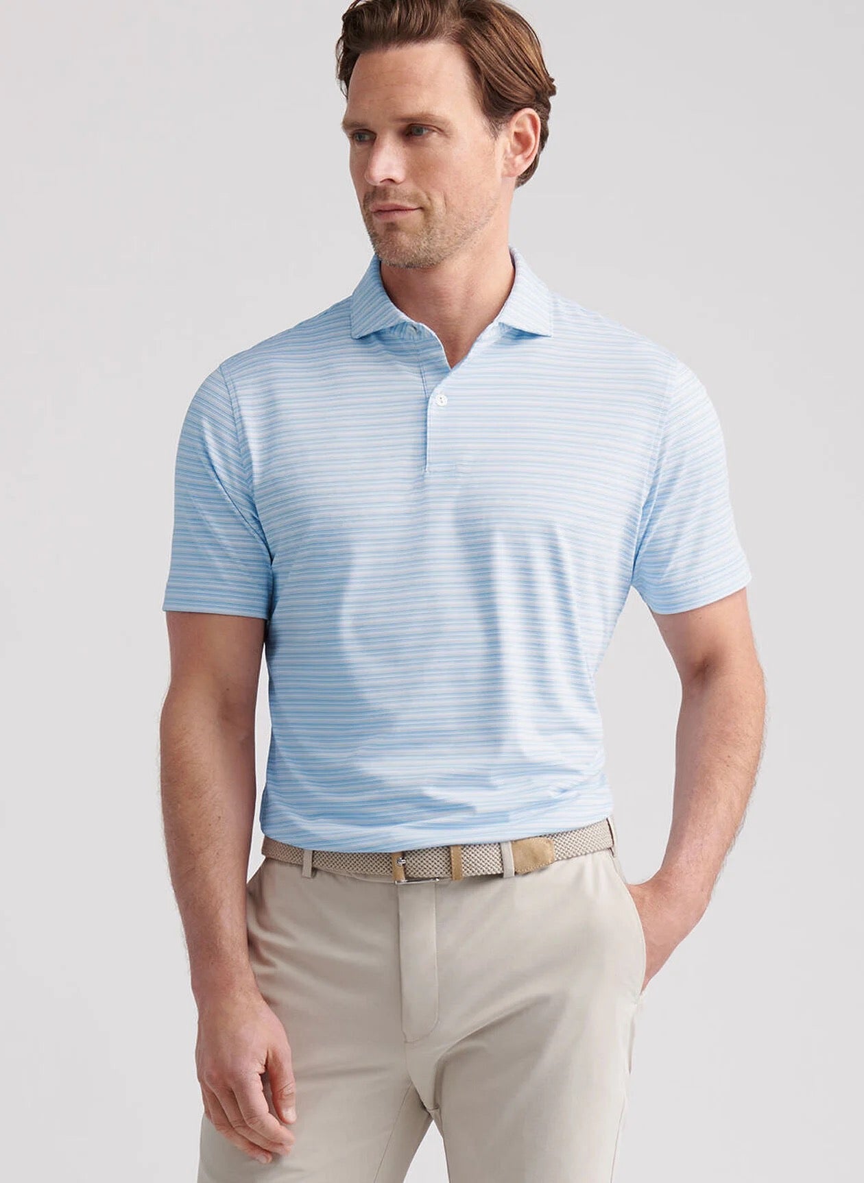 Peter Millar Crown Crafted Chase Performance Jersey Polo - BLUE FROST
