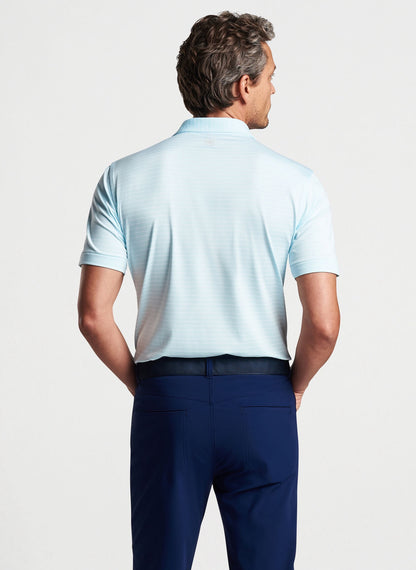 Peter Millar Crown Crafted Duet Performance Jersey Polo - ICED AQUA