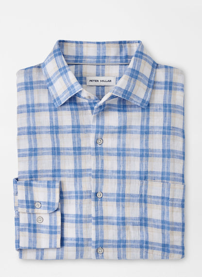 Peter Millar Edisto Linen Sport Shirt - MOON BLUE