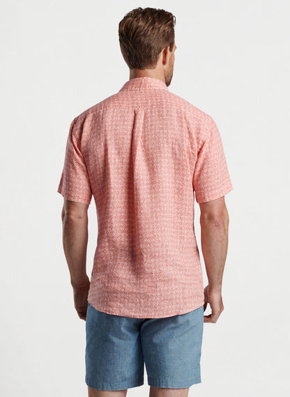 Peter Millar Sandblast Linen Sport Shirt - CLAY ROSE