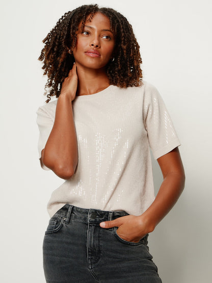 Sanctuary Sparkle Sequin Sweater - MOTHER OF PEARL