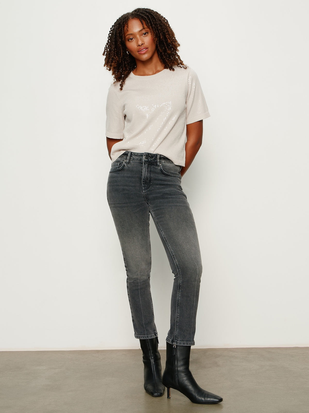 Sanctuary Sparkle Sequin Sweater - MOTHER OF PEARL