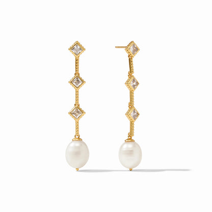 Julie Vos Noel Pearl Statement Earring - CUBIC ZIRCONIA