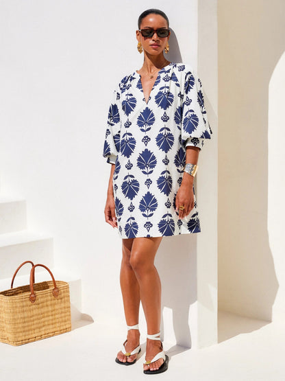 FT Brianne Lantern Sleeve Dress PRINT
