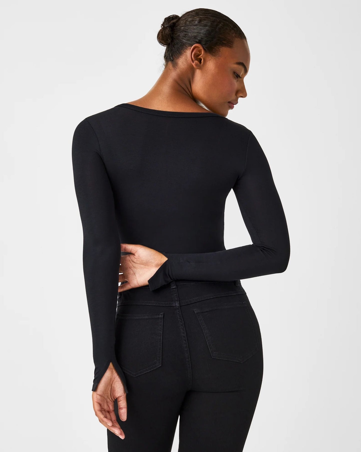 SPANX Better Base Long Sleeve Crew VERY BLACK