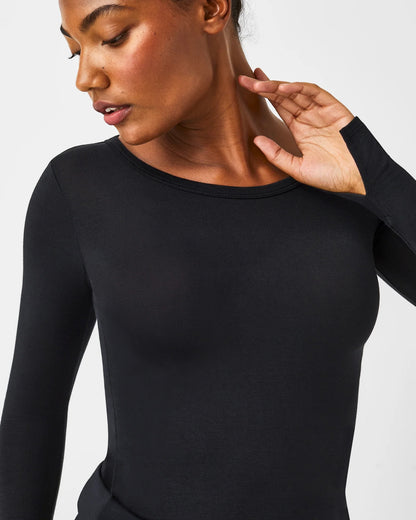 SPANX Better Base Long Sleeve Crew VERY BLACK