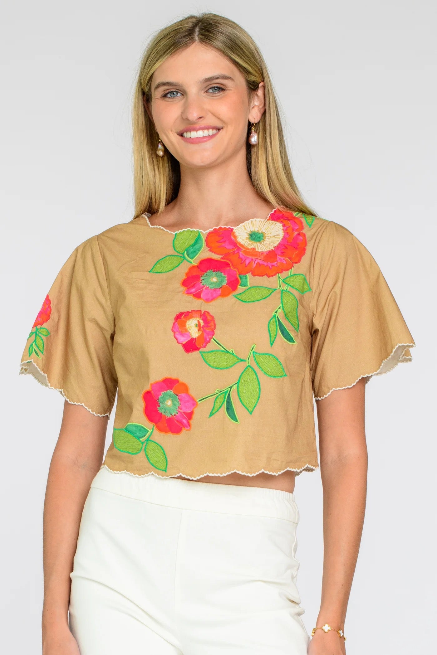 Elizabeth James Paloma Top - POPPY PATCH ICED COFFEE