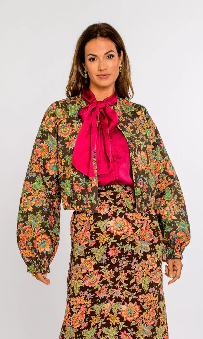 Elizabeth James Reversible Frankie Bomber - WALLFLOWER BROWN/ZEBRA